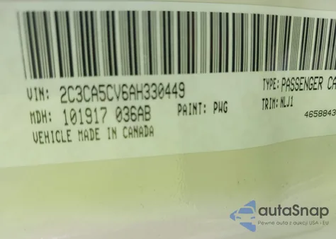 2010 Chrysler 300 Touring/Signature Series/Executive Series z USA, uszkodzony, nr VIN 2C3CA5CV6AH330449